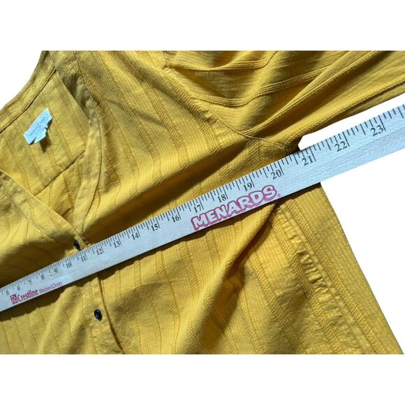 Treasure & Bond Women’s Shirt Small Button Up Tie In Back Mustard Yellow Summer - Picture 6 of 7